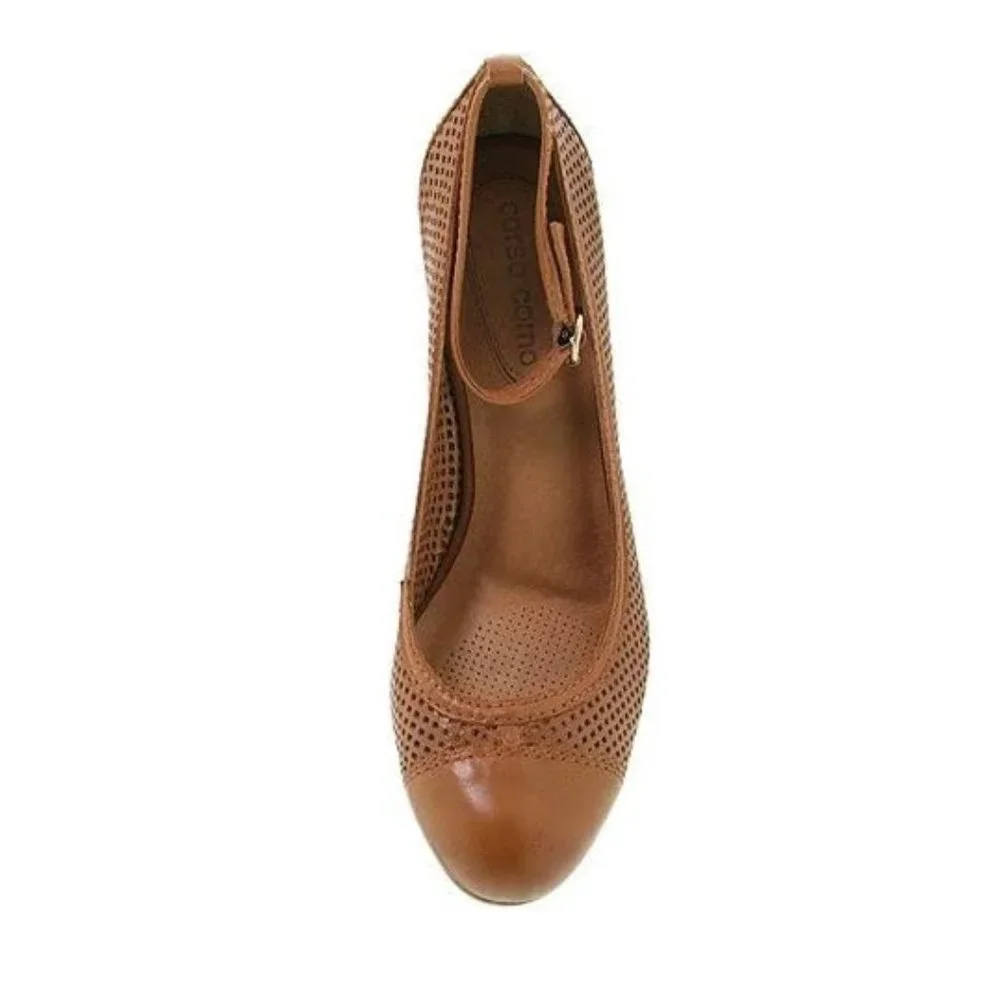 Corso Como Women's Harper Wedge Camel Leather 7.5